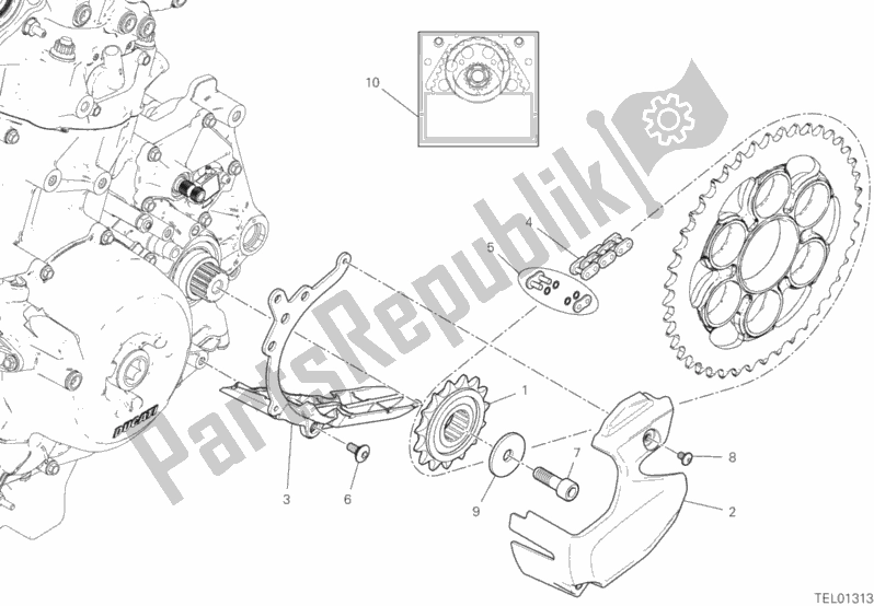 Todas las partes para Piñón Delantero - Cadena de Ducati Superbike Panigale V2 955 2020